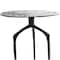 22" Gray Aluminum Geometric Textured Accent Table